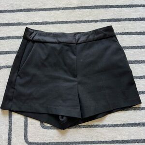 H&M Black Tuxedo Shorts with Satin Trim Size 8